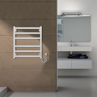 Полотенцесушитель электрический AZARIO PALERMO AZ83856W 500/600 квадрат, 6 секций, тен справа, белый